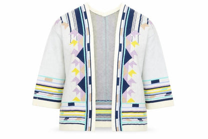 Marks & Spencer Womens Multicoloured Size 10 Aztec Knit Cardigan