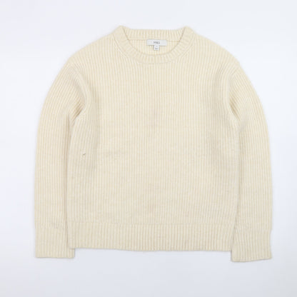 Marks and Spencer Women Ivory Wool Chunky Knit Jumper S