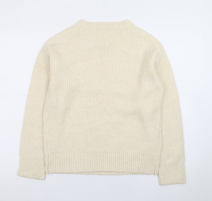 Marks and Spencer Women Ivory Wool Chunky Knit Jumper S