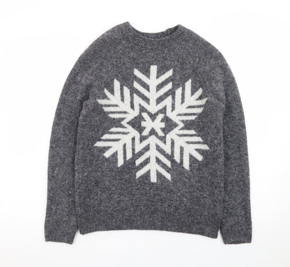 Marks and Spencer Women’s Grey Snowflake Knit Jumper XS