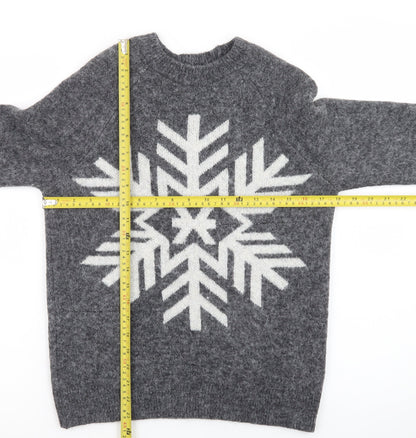 Marks and Spencer Women’s Grey Snowflake Knit Jumper XS