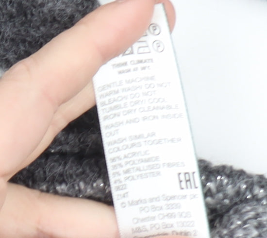 Marks and Spencer Women’s Grey Snowflake Knit Jumper XS