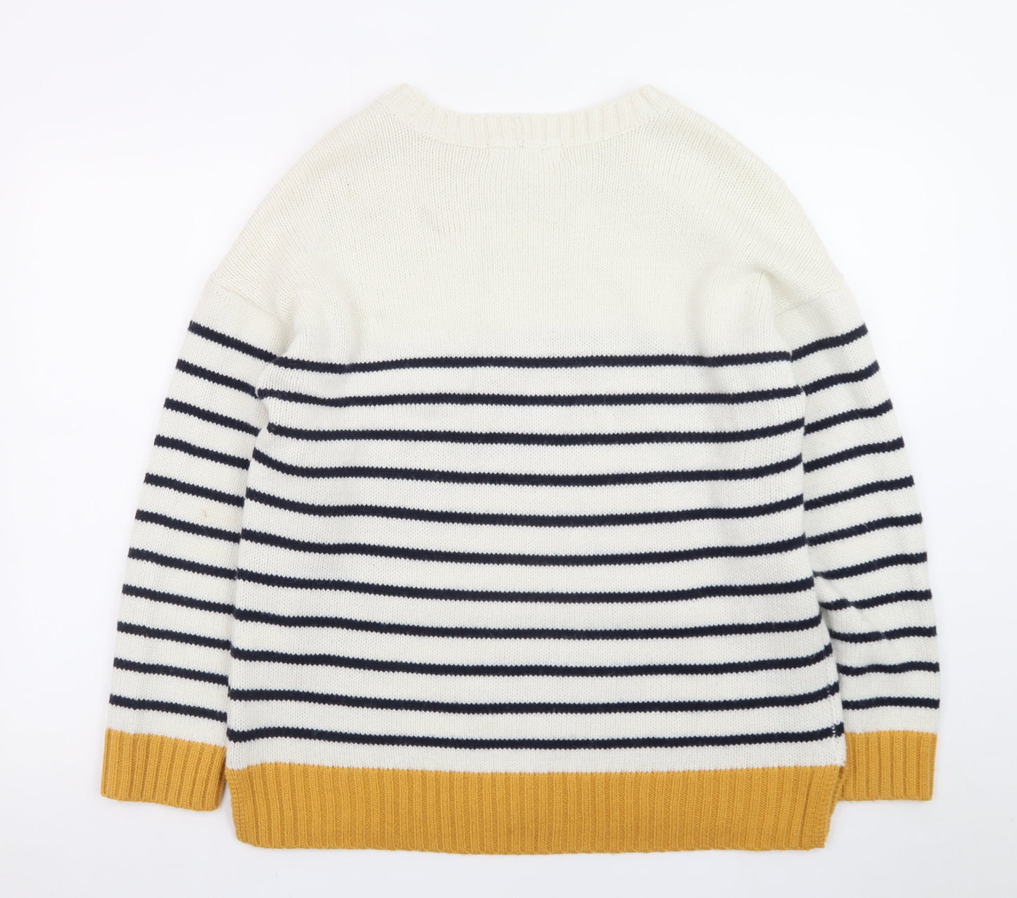 Next Womens Multicoloured L Striped Wool Blend Crew Neck Jumper