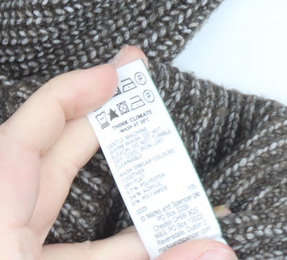 Marks and Spencer Women Brown Knit Cardigan Small Button Front Wool Blend