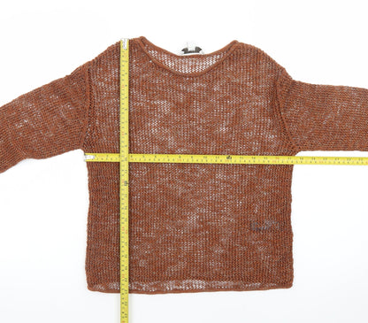 Marks and Spencer Women’s Brown Open-Knit Pullover Jumper Size S