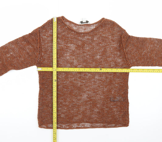 Marks and Spencer Women’s Brown Open-Knit Pullover Jumper Size S