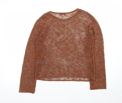 Marks and Spencer Women’s Brown Open-Knit Pullover Jumper Size S