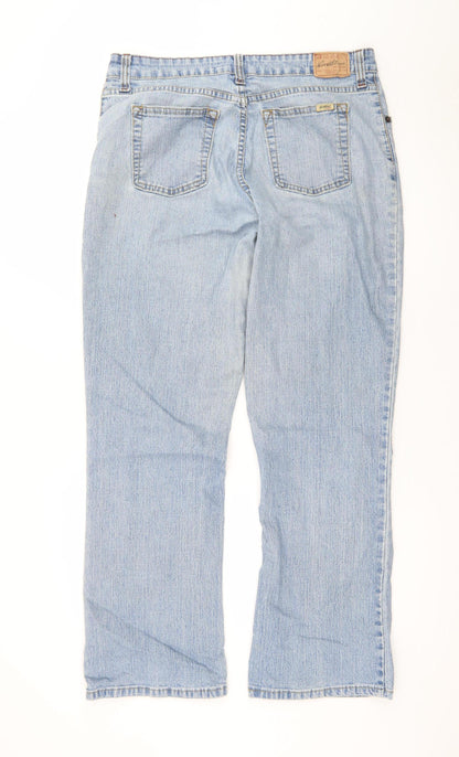 Levi Strauss Women Blue Bootcut Jeans Size 14 Stretch Denim