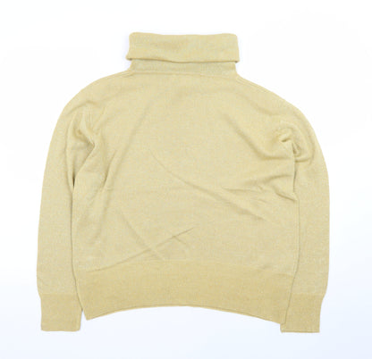 Dressbarn Women’s Gold Roll Neck Long Sleeve Knit Jumper Size L
