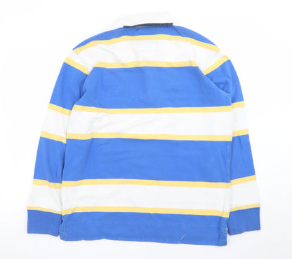 Crew Clothing Co. Men’s Blue Striped Long Sleeve Rugby Polo Shirt M