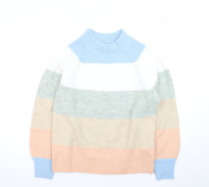 GAP Women’s Multicoloured Mock Neck Chunky Knit Jumper Size S