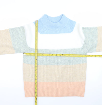 GAP Women’s Multicoloured Mock Neck Chunky Knit Jumper Size S