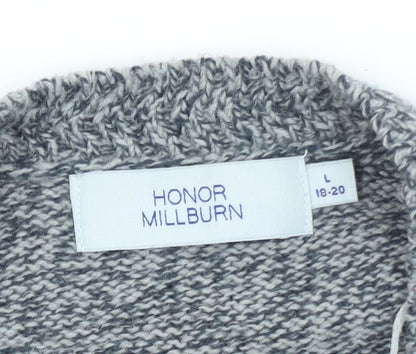 Honor Millburn Women's Grey Wool Blend Button Knit Vest L 18-20