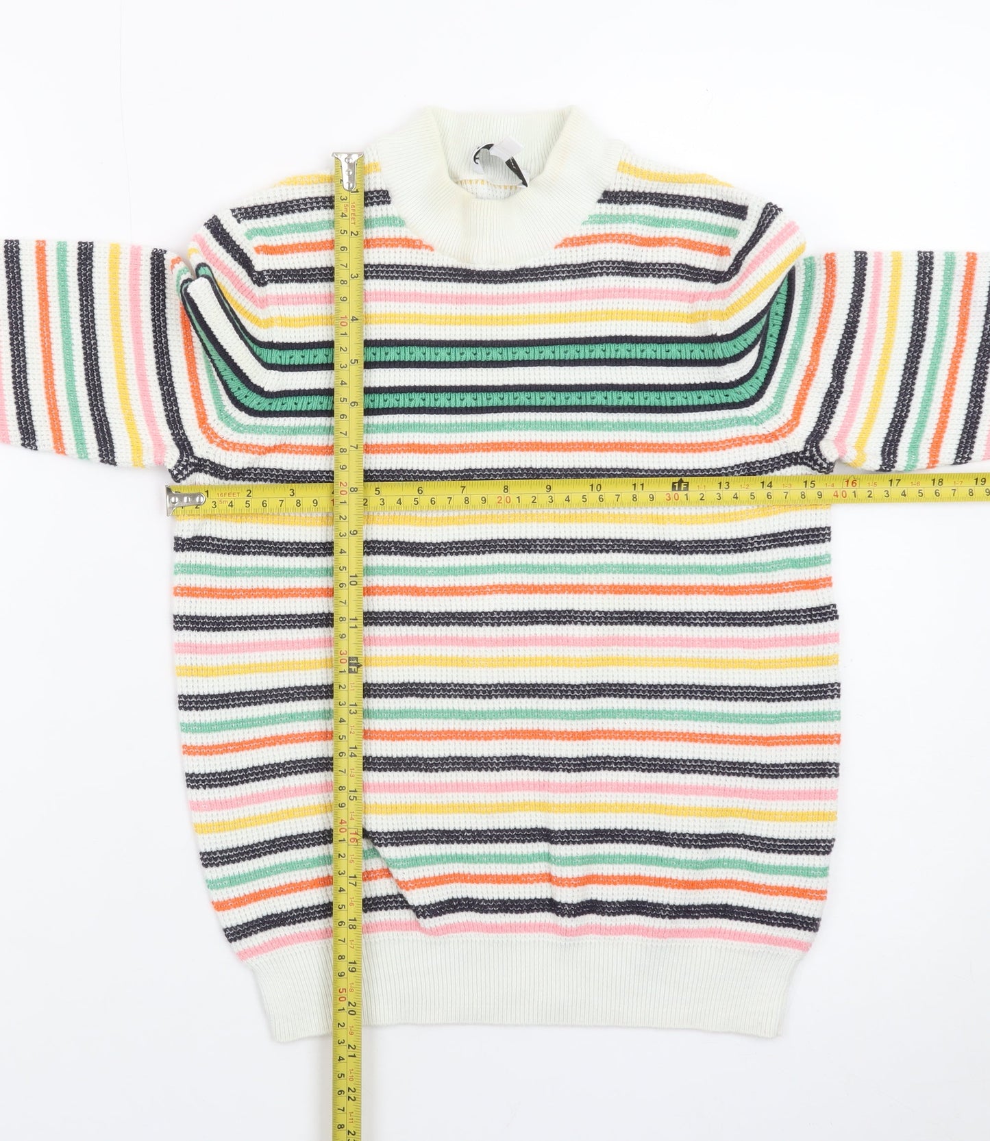 & Other Stories Women Multicoloured S Striped Mock Neck Pullover Jumper