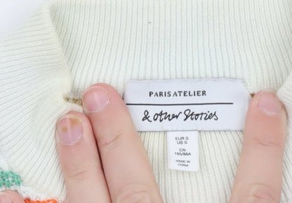 & Other Stories Women Multicoloured S Striped Mock Neck Pullover Jumper
