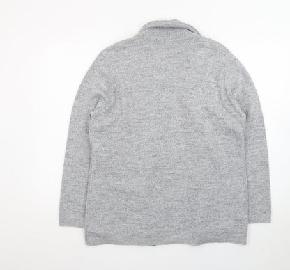 Envy Women Grey L Knit Long Sleeve Open Cardigan