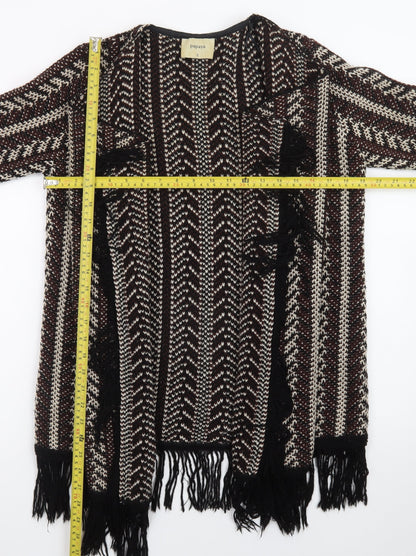 Papaya Women’s Multicoloured Fringe Open Knit Cardigan Size S