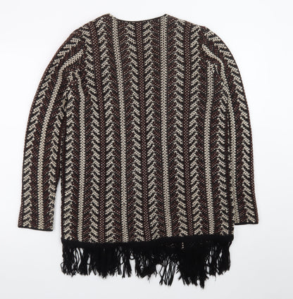 Papaya Women’s Multicoloured Fringe Open Knit Cardigan Size S