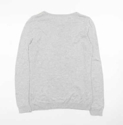 Wallis Women’s Grey Petite Lace Crew Neck Jumper Size 8