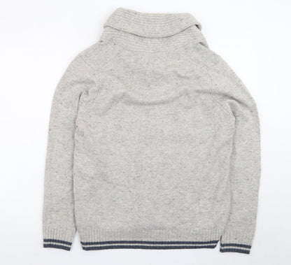 Marks and Spencer Men's Grey Lambswool Rich Shawl Collar Jumper M