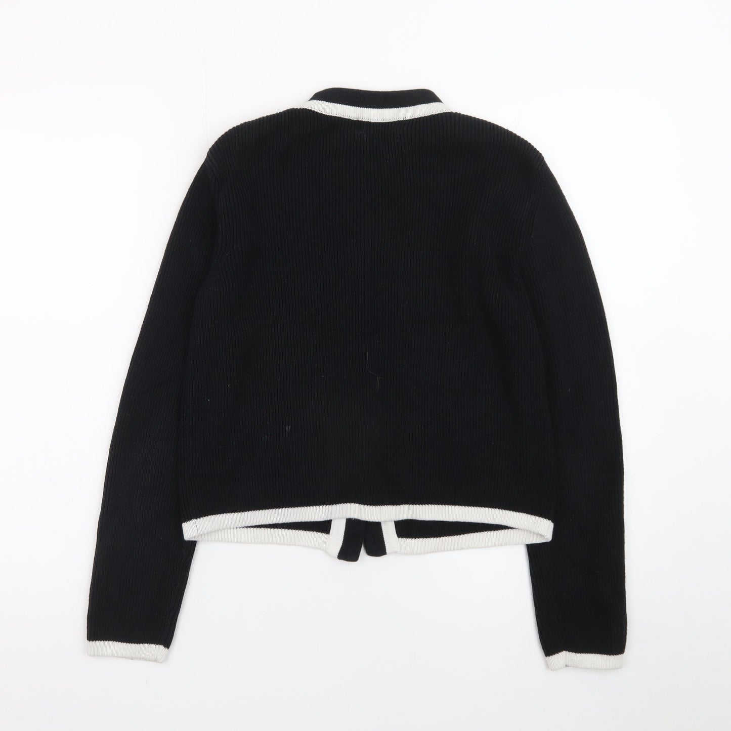 F&F Women's Black Contrast Trim Button Cardigan Size S