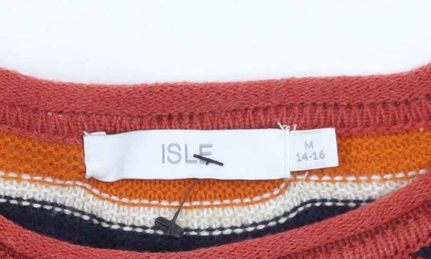Isle Women Multicoloured 14-16 Striped Knit Jumper Dress