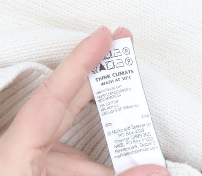 Marks and Spencer Women Ivory XL Crew Neck Pullover Jumper