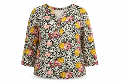 Evans Women's Multicoloured Floral Animal Print Tunic Blouse Size 16