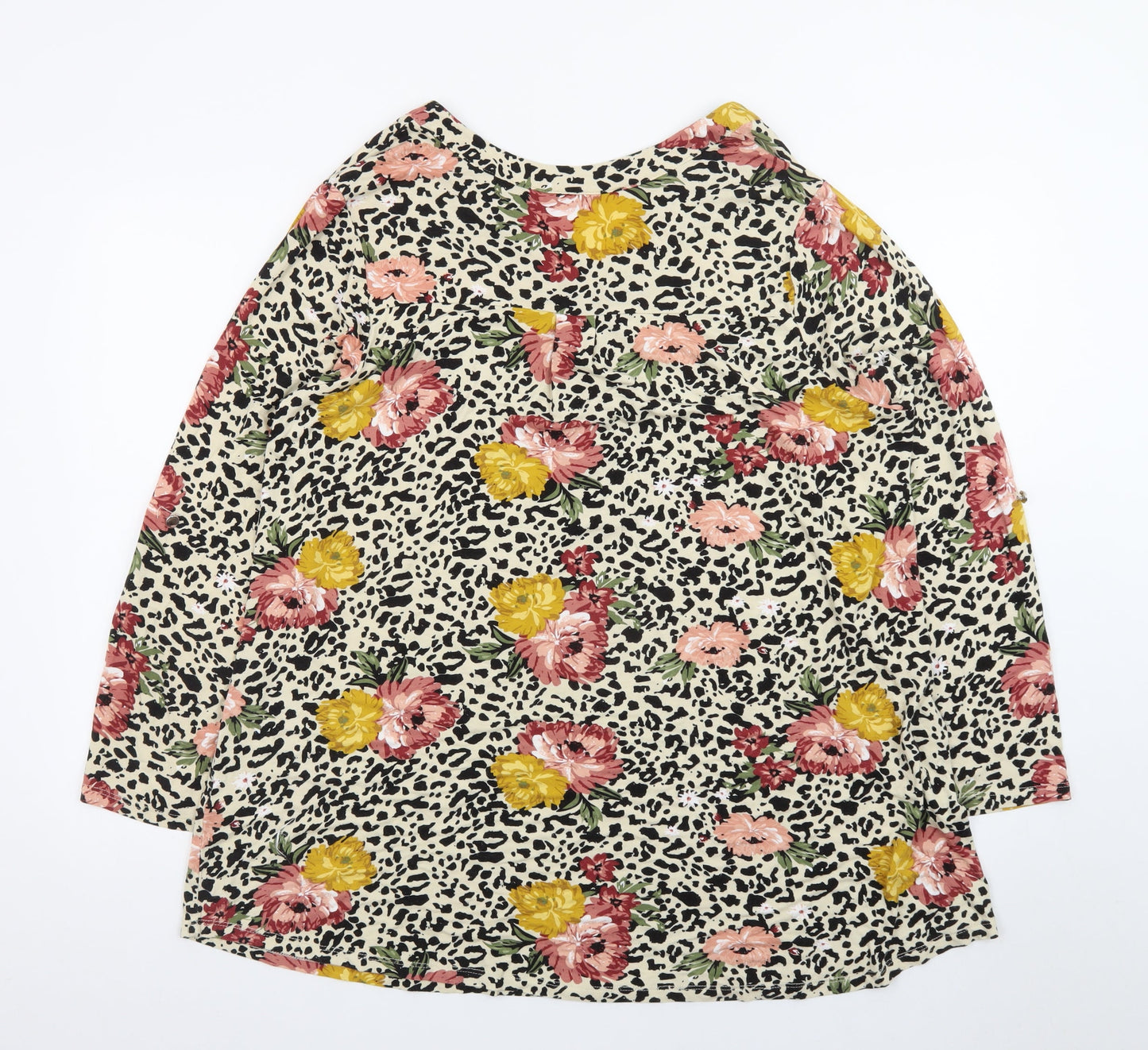 Evans Women's Multicoloured Floral Animal Print Tunic Blouse Size 16