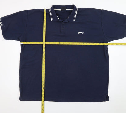 Slazenger Men’s Navy Blue 3XL Cotton Polo Shirt Classic Sports Style