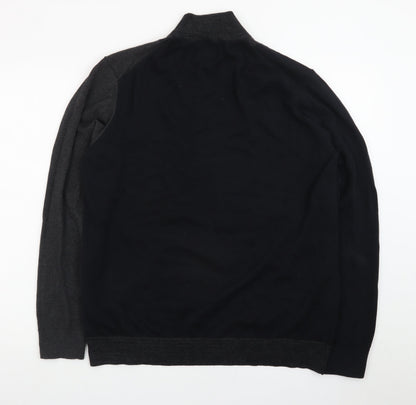 Burton Menswear London Women's Grey Black XL Roll Neck Colour Block Jumper