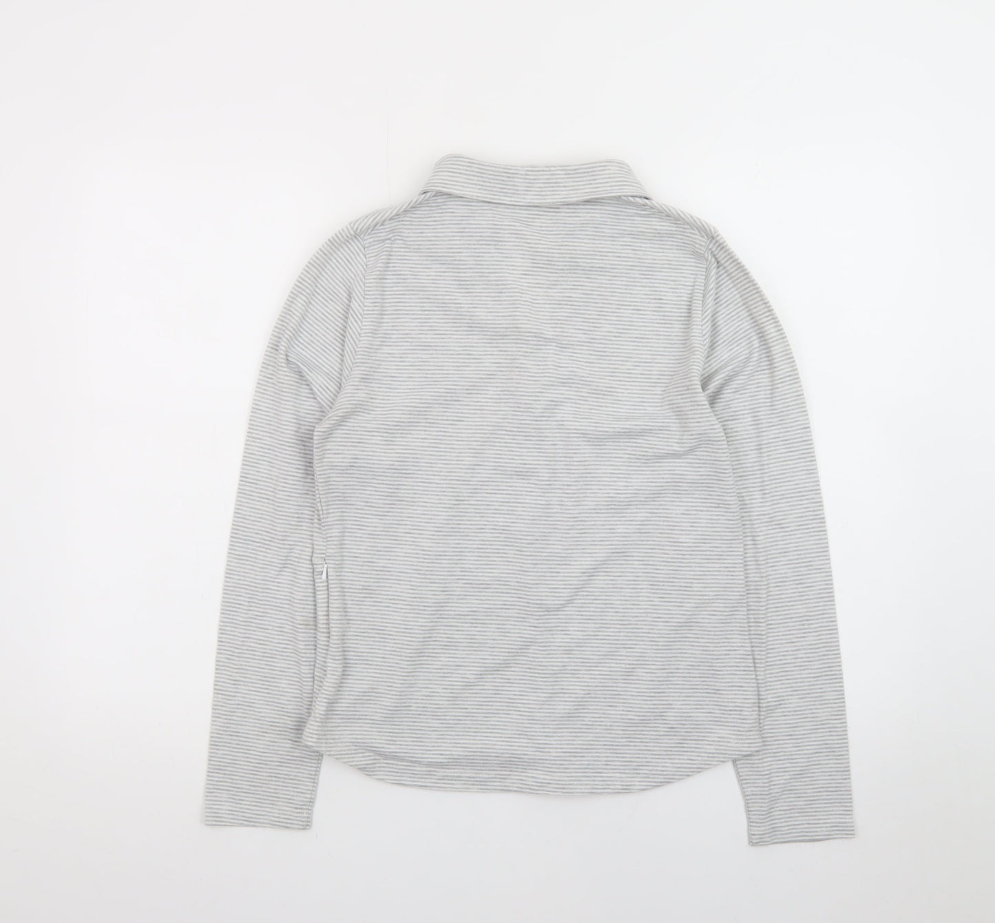 Rohan Women's Grey Striped Long Sleeve Polo Shirt Size 12