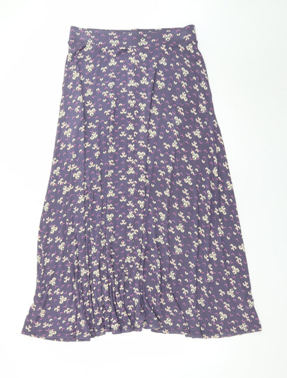 White Stuff Womens Purple Geometric A-Line Midi Skirt Size 12