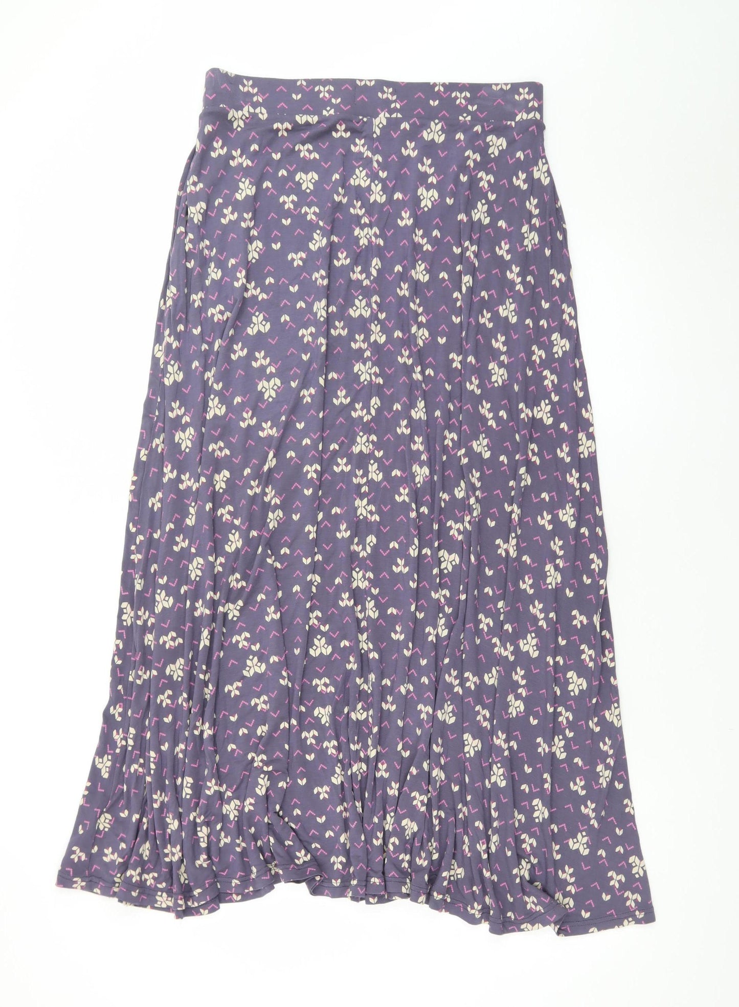 White Stuff Womens Purple Geometric A-Line Midi Skirt Size 12