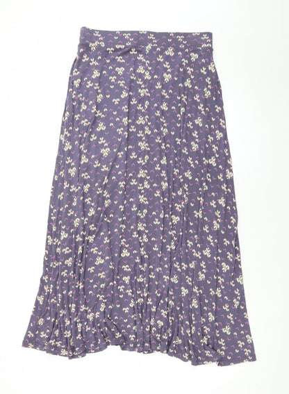 White Stuff Womens Purple Geometric A-Line Midi Skirt Size 12