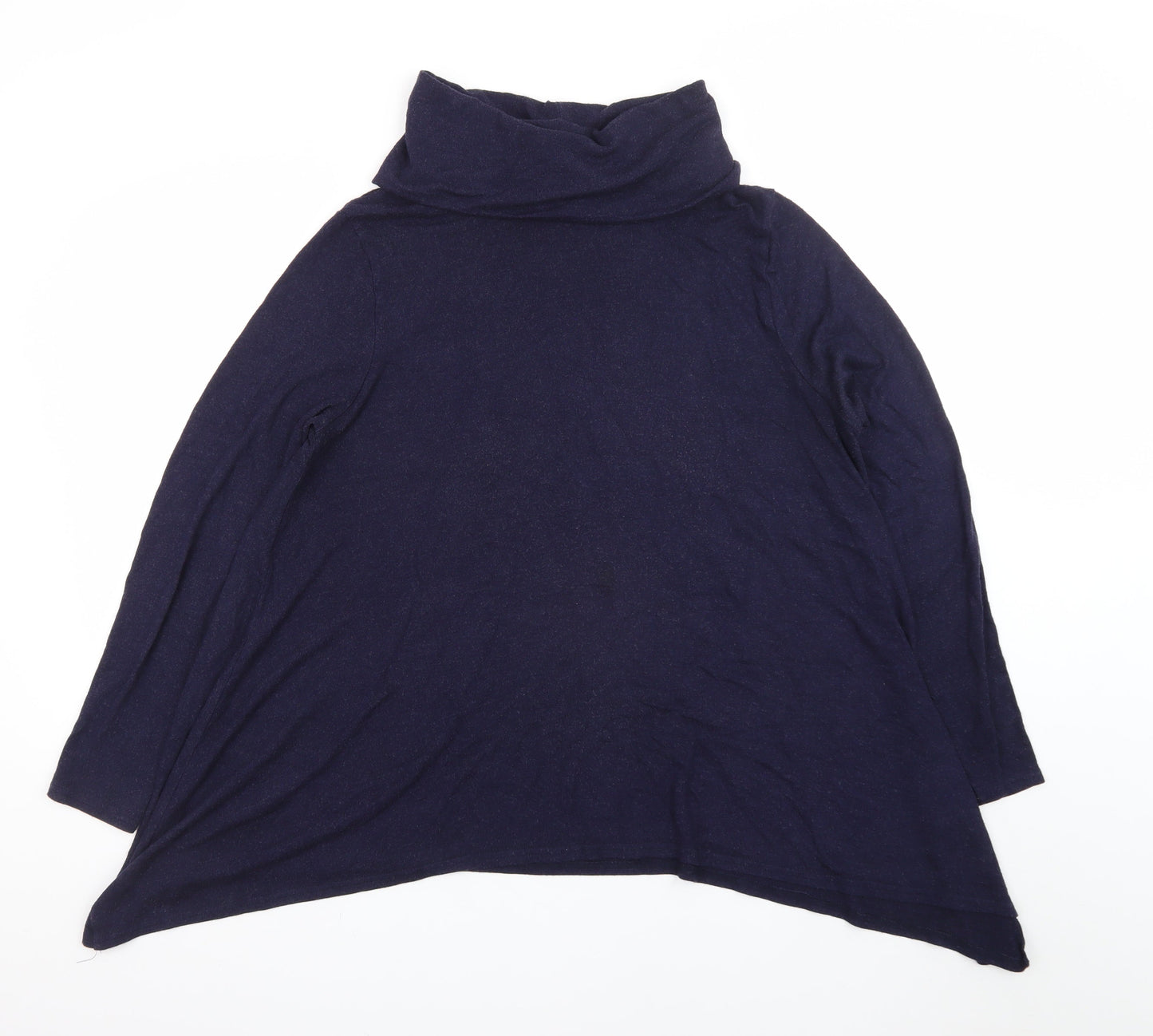 Phase Eight Women Blue Size 16 Roll Neck Trapeze Knit Dress