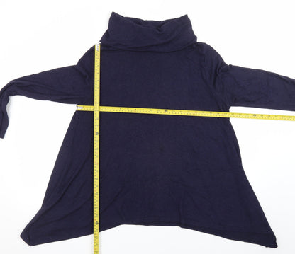 Phase Eight Women Blue Size 16 Roll Neck Trapeze Knit Dress