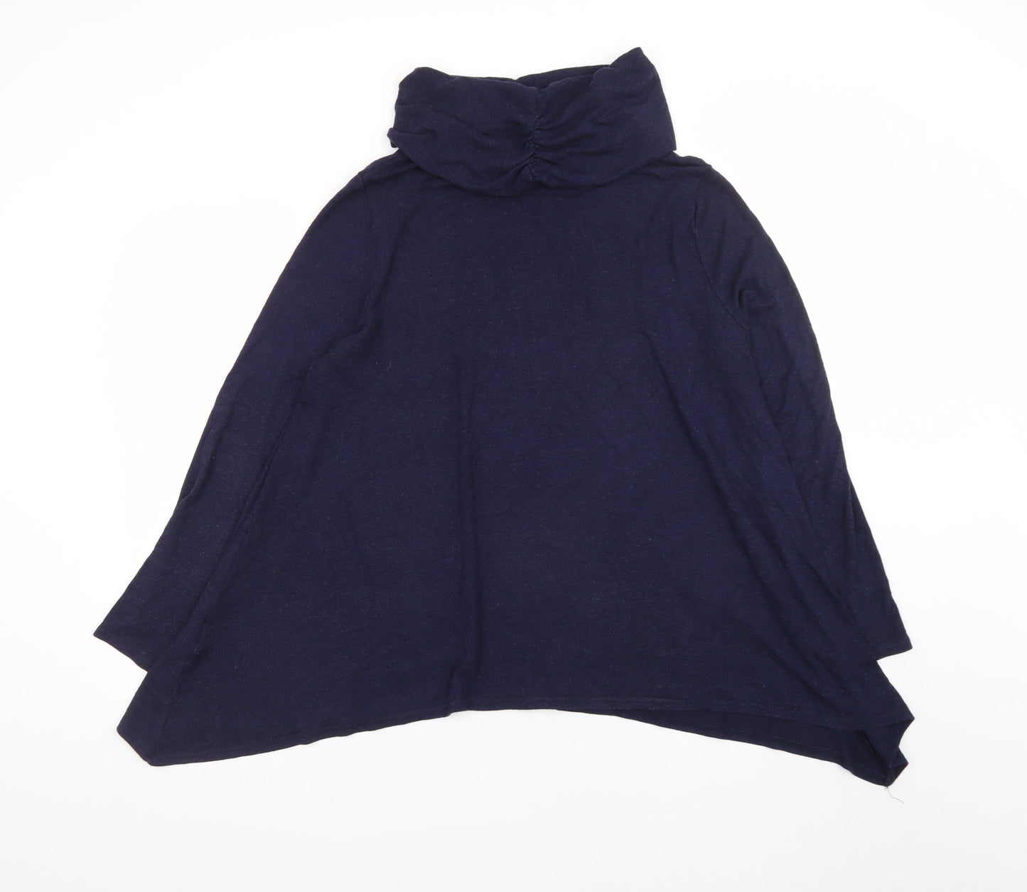 Phase Eight Women Blue Size 16 Roll Neck Trapeze Knit Dress