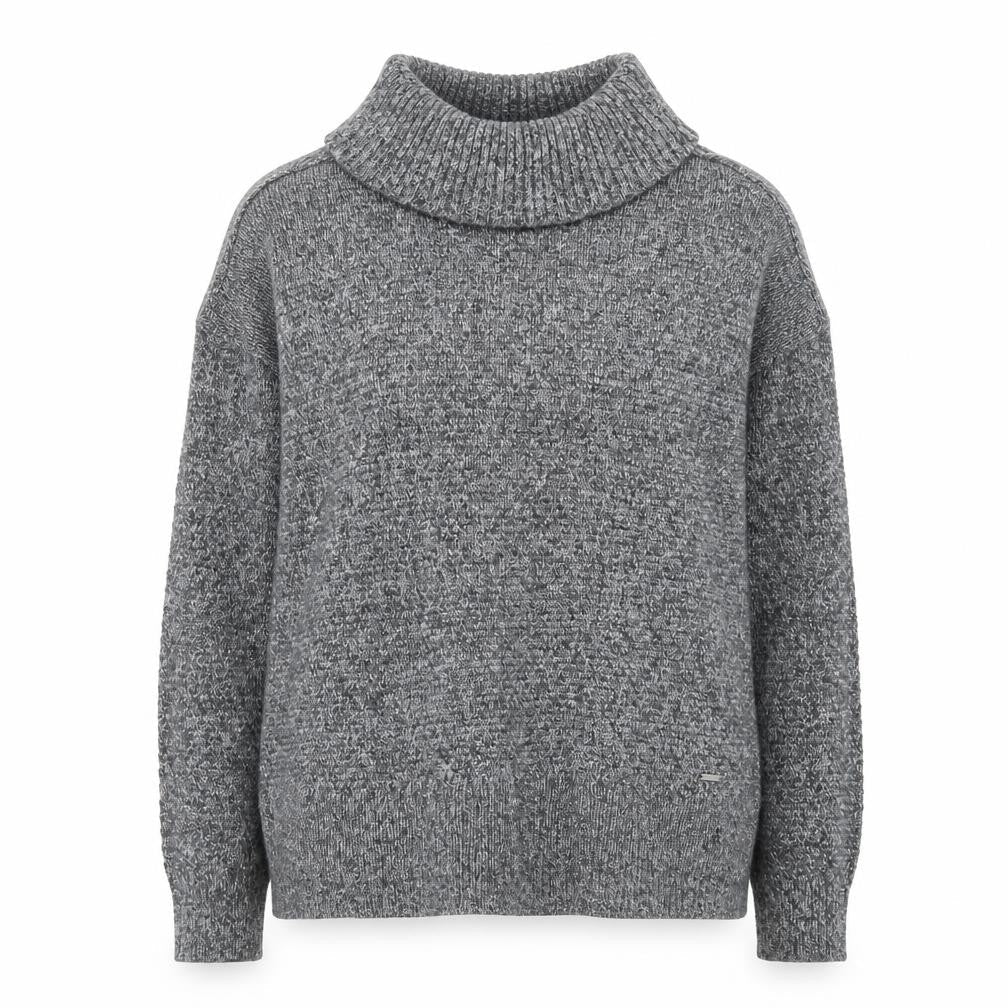 Hollister Women Grey Roll Neck Chunky Knit Pullover Jumper M