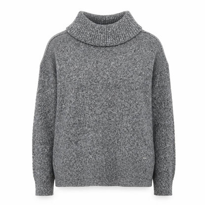 Hollister Women Grey Roll Neck Chunky Knit Pullover Jumper M