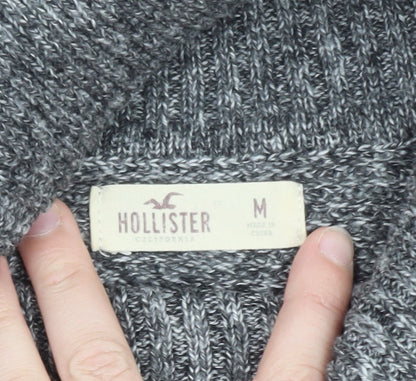 Hollister Women Grey Roll Neck Chunky Knit Pullover Jumper M