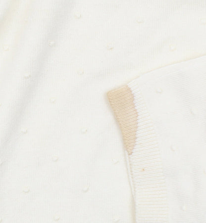 Mango Women Ivory Cotton Knit Long Sleeve Cardigan Size 10