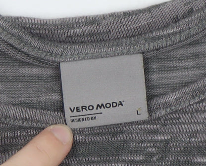 Vero Moda Women’s Grey Long Sleeve Jersey T-Shirt Size L