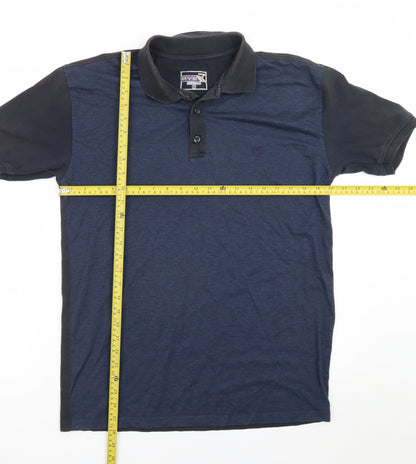 RYS Sportline Men's Blue Regular Fit Short Sleeve Polo Shirt M