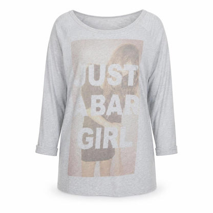 Pull&Bear Women's Grey 3/4 Sleeve Boat Neck T-Shirt Size S