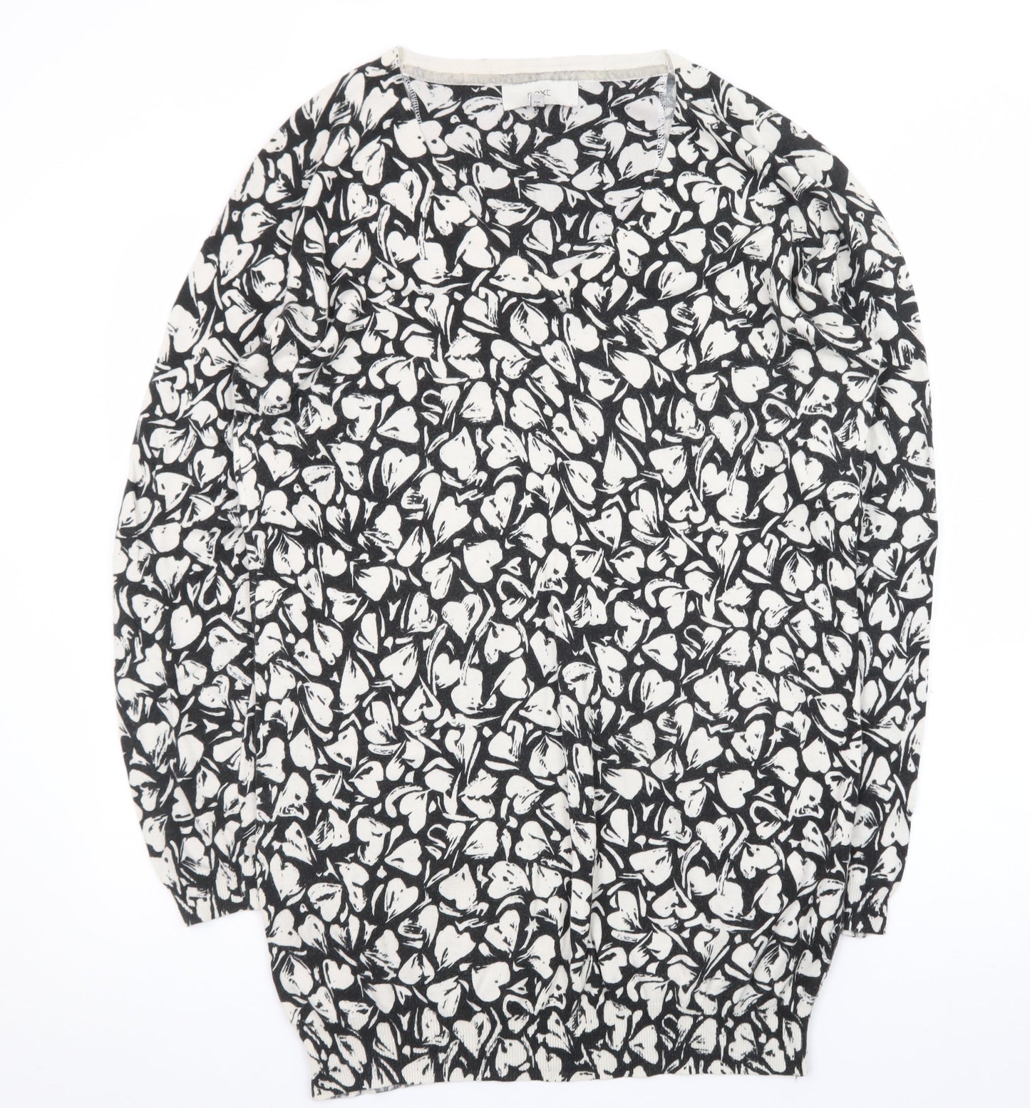 Next Womens Black Floral Shift Knit Dress Size 12