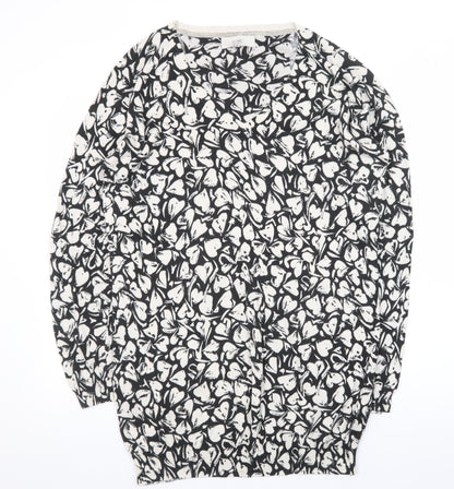 Next Womens Black Floral Shift Knit Dress Size 12