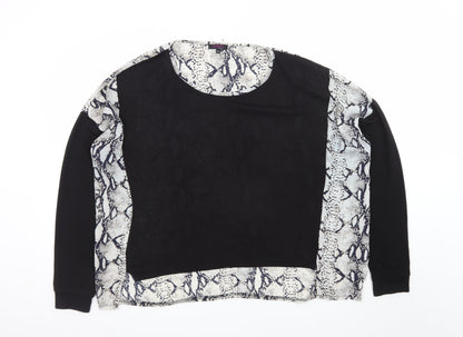 Stella Morgan Womens Black Snake Print Pullover Jumper Size 16