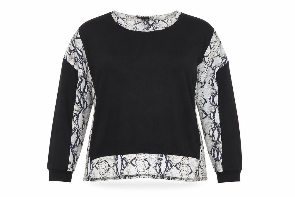 Stella Morgan Womens Black Snake Print Pullover Jumper Size 16
