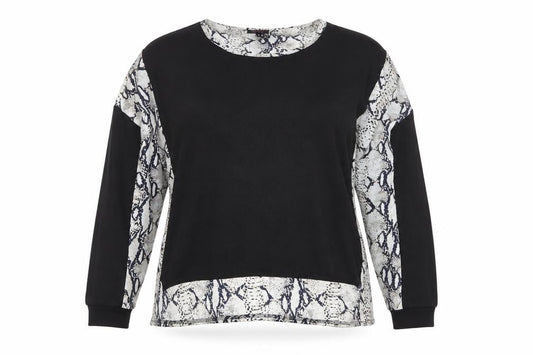 Stella Morgan Womens Black Snake Print Pullover Jumper Size 16